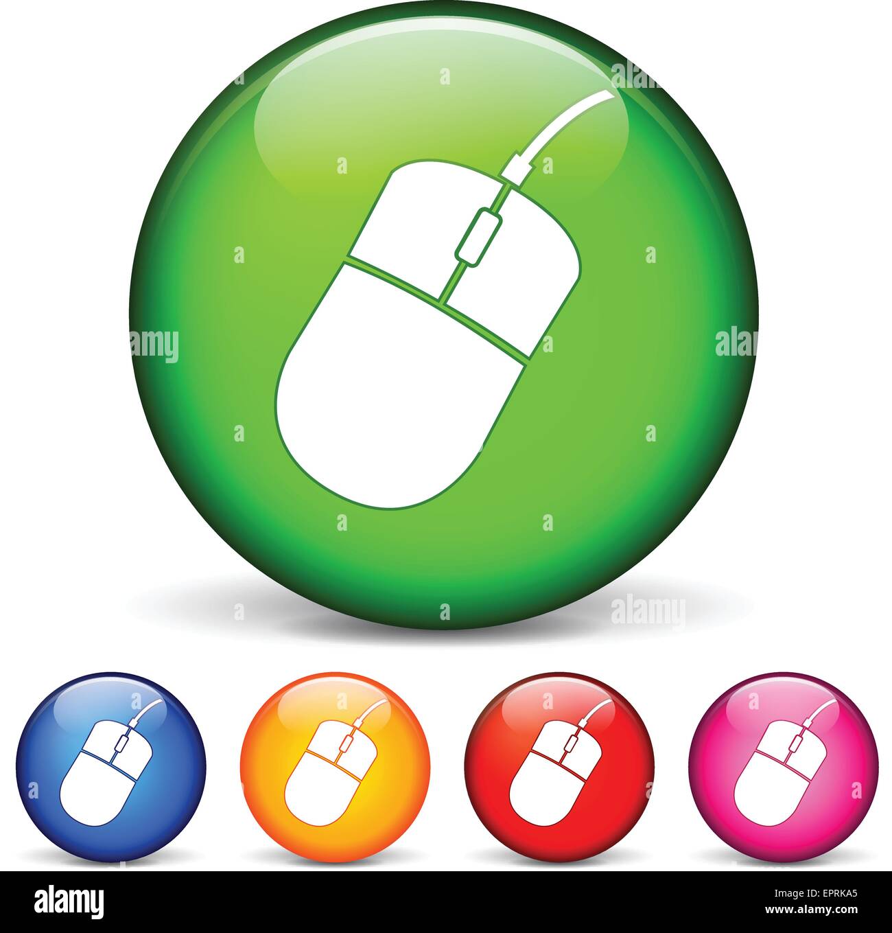 Vektor-Illustration von Kreis-Icons für die Computer-Maus Stock Vektor