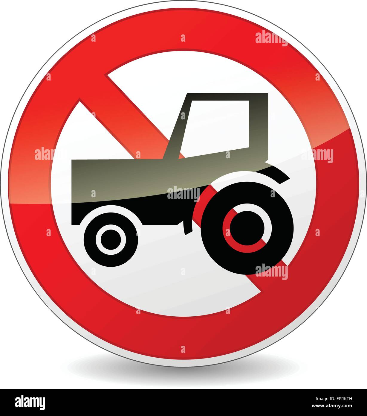 Außenillustration kein Traktor Zeichen auf weißem Hintergrund Stock Vektor