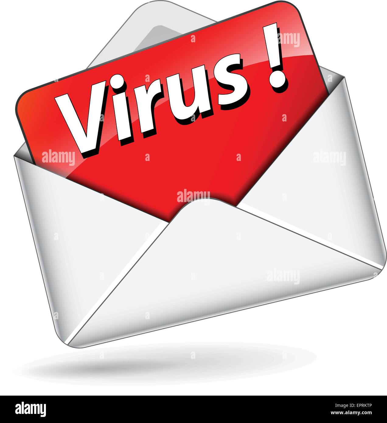 Illustration des Post-Briefumschlag-Symbol für virus Stock Vektor