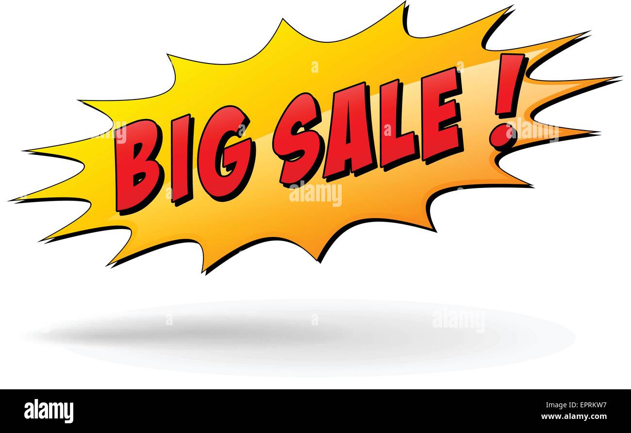 Illustration des gelben großen Verkauf Design-Ikone Stock Vektor
