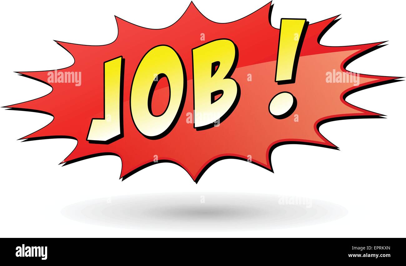 Illustration des roten Job-Text-Design-Ikone Stock Vektor