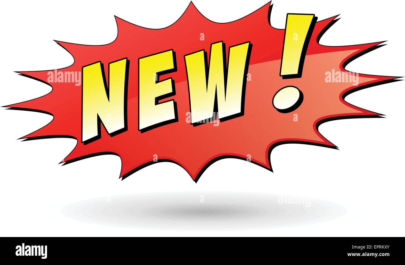 Abbildung rot neue Text-Design-Ikone Stock Vektor