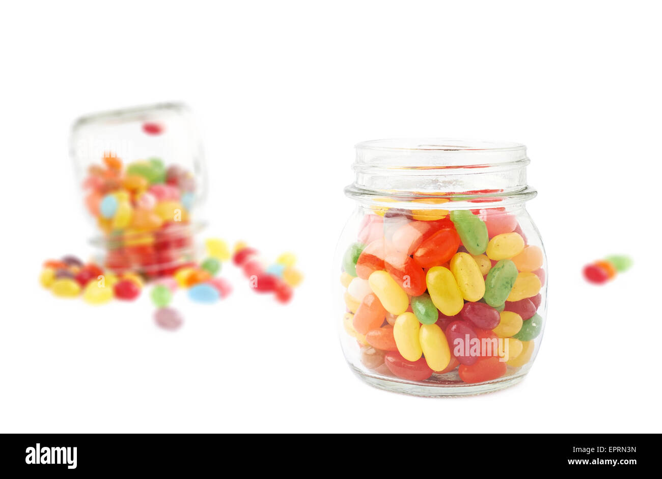 Zusammensetzung der Jar und Gelee Bohnen Stockfoto