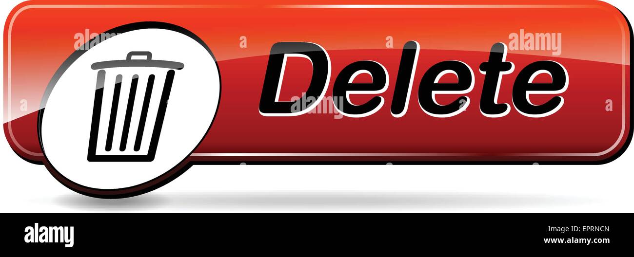 Außenillustration rot Web Design Schaltfläche "löschen" Stock Vektor