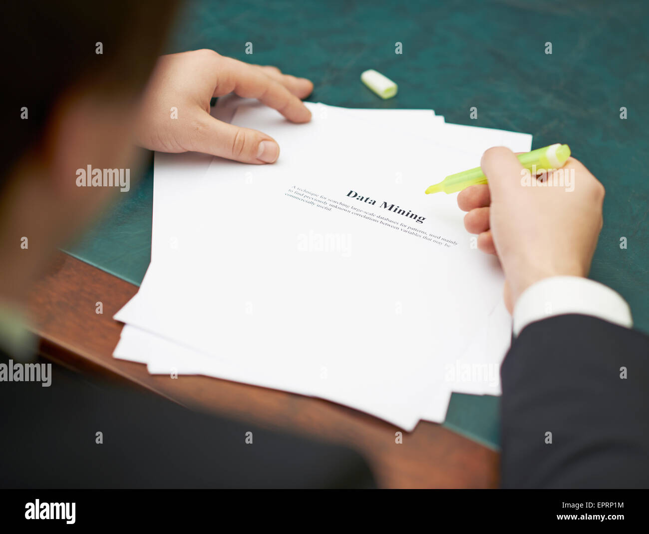 Markieren von Wörtern in einer Daten-Bergbau-definition Stockfoto
