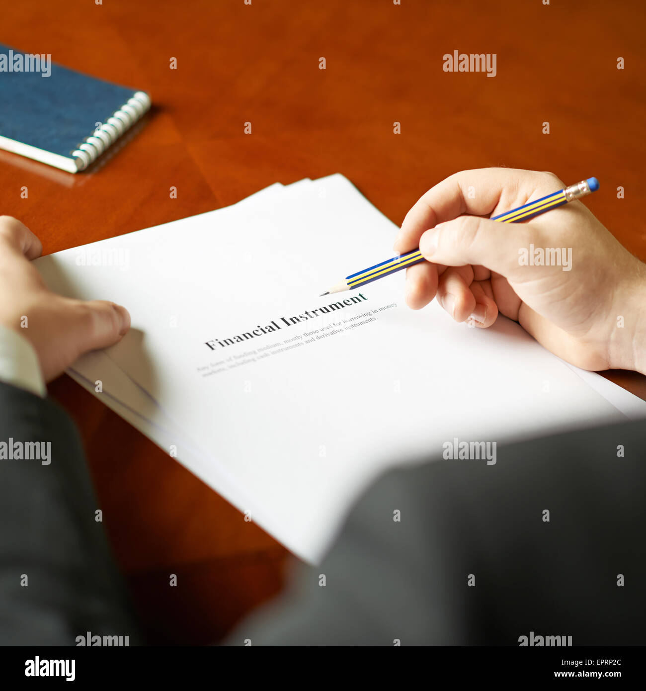 Finanzinstrument Definition Zusammensetzung Stockfoto