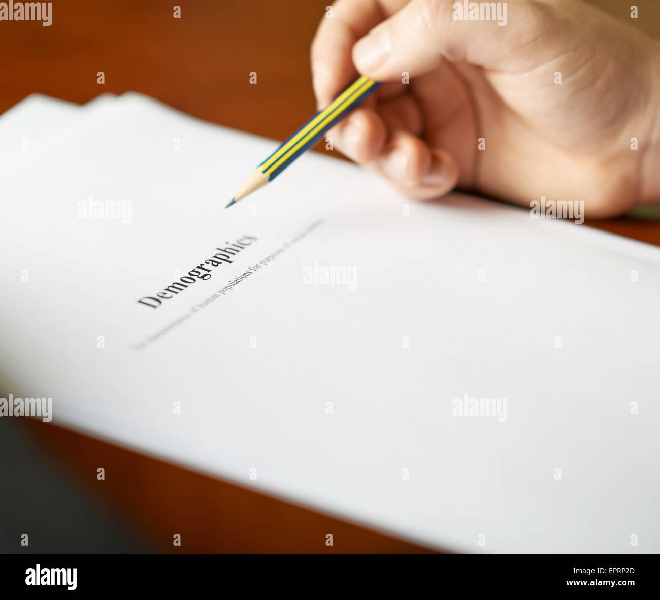 Demografie-Definition-Zusammensetzung Stockfoto