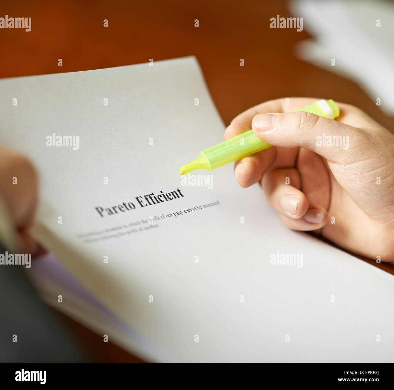 Pareto-effizient steuern-Definition-Zusammensetzung Stockfoto