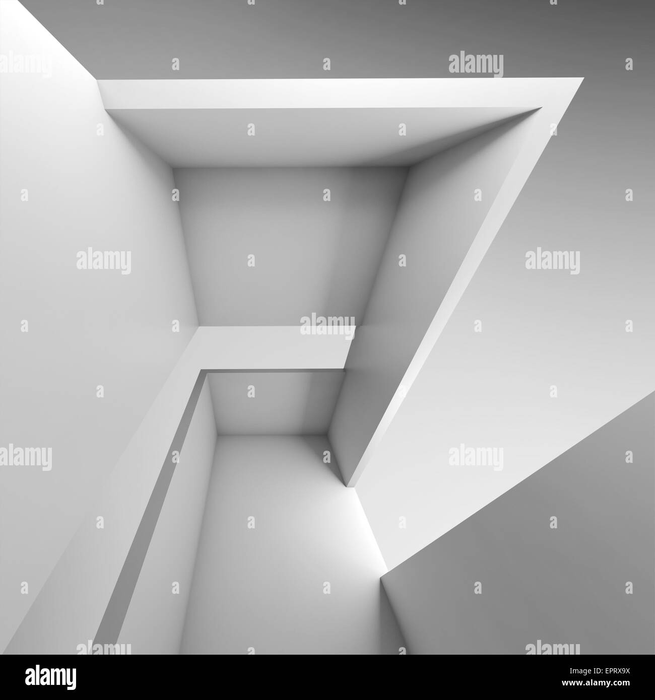 Abstrakt Architektur Hintergrund, leere weiße futuristischen Interieur, 3d illustration Stockfoto