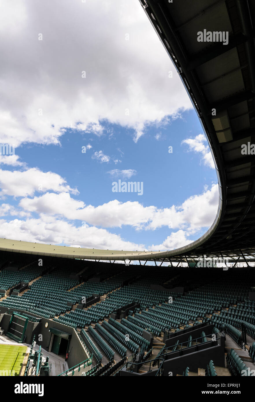 Oberstes Gericht, Wimbledon. Leer, vor Beginn der jährlichen Grand-slam-Tennis-Wettbewerb. Stockfoto
