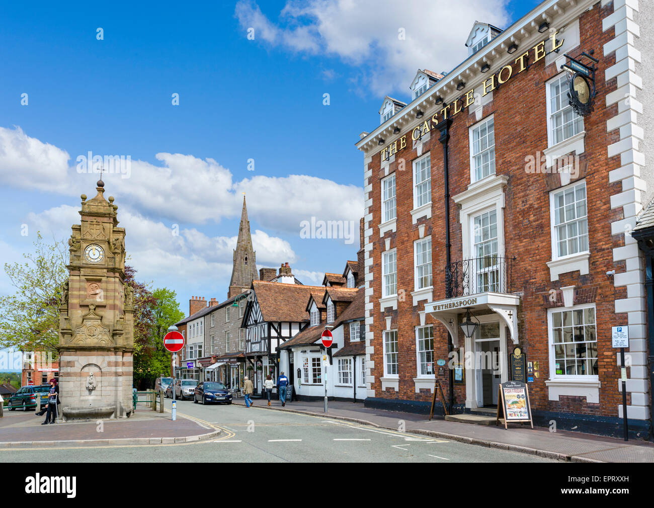 St Peters Platz im Zentrum historischen Stadt, Ruthin Denbighshire, Wales, UK Stockfoto