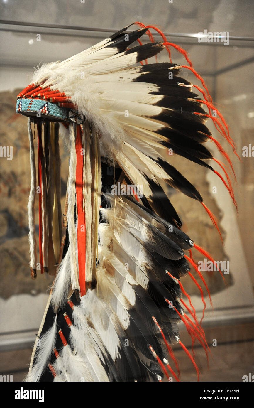 CHICAGO, IL-18 März: Detail des native American Kopfschmuck das Chicago Art Institute am 18. März 2012 in Chicago, Illinois Stockfoto