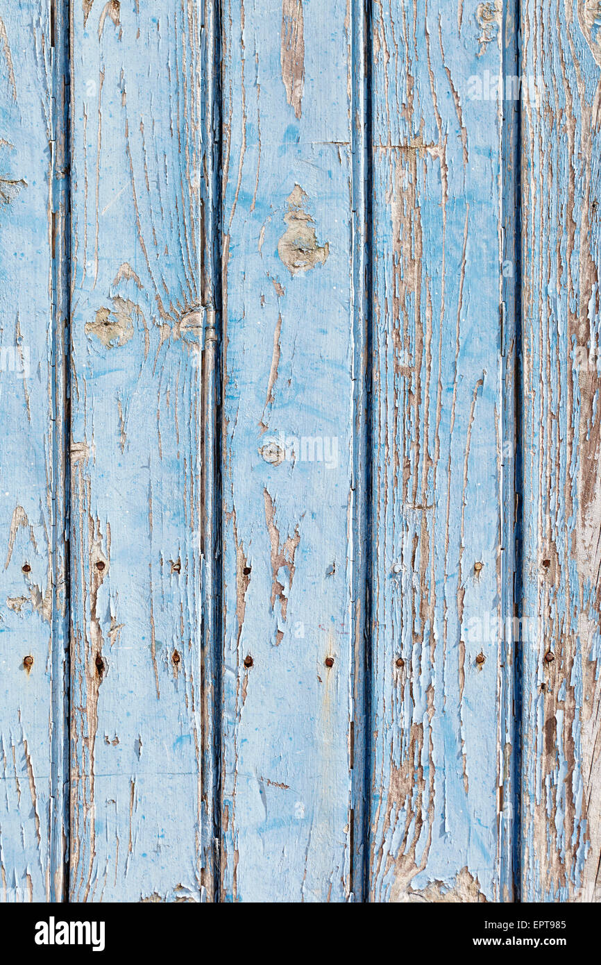 Close-up der alten blau lackiert Holzwand, Andernos, Aquitaine, Frankreich Stockfoto
