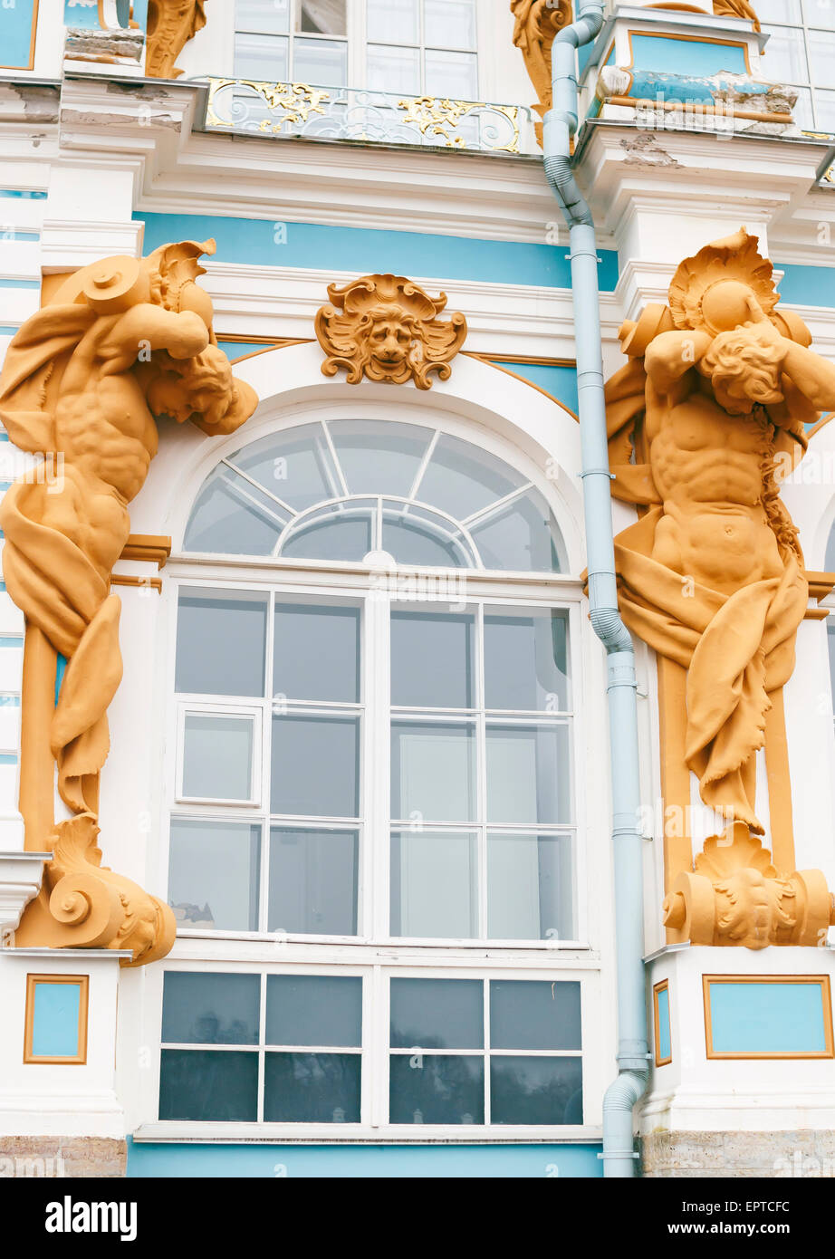 Großer Palast von Tsarskoye Selo (Katharinenpalast) details Stockfoto