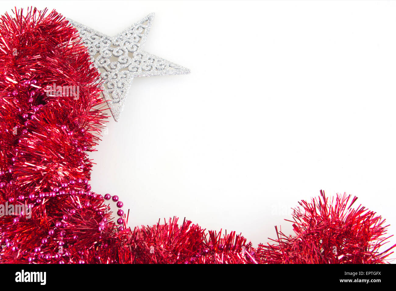 Weihnachtsdekoration Bekleidungs-Rahmen isoliert auf weißem Hintergrund Stockfoto