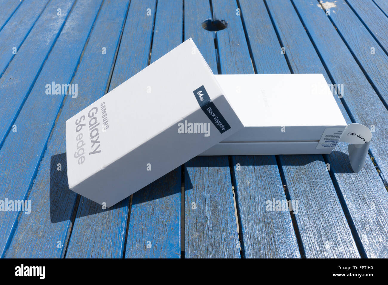 Unboxing Samsung Gaxley Rande S6 erster Blick Stockfoto Unboxing Samsung Gaxley Rande S6 erster Blick Stockfoto