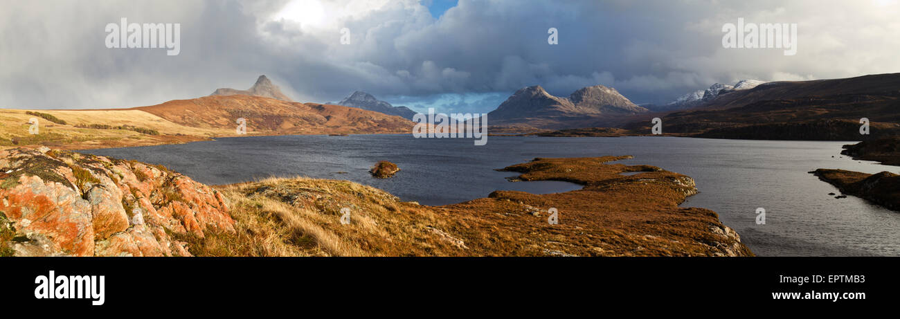 Inverpolly Panorama, Wester Ross Stockfoto