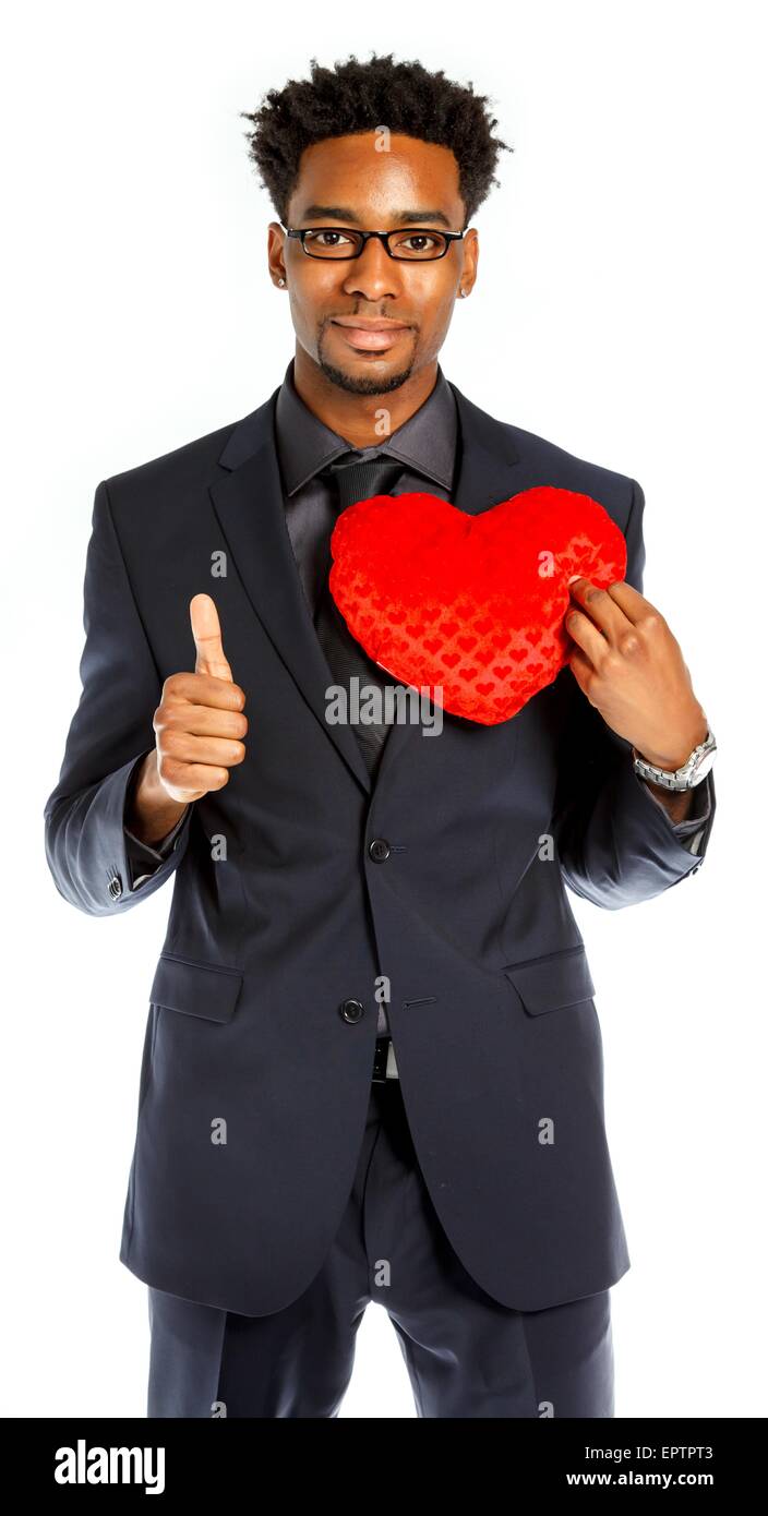 Attraktive afro-amerikanische Business Mann posiert im Studio isoliert auf weißem Hintergrund Stockfoto