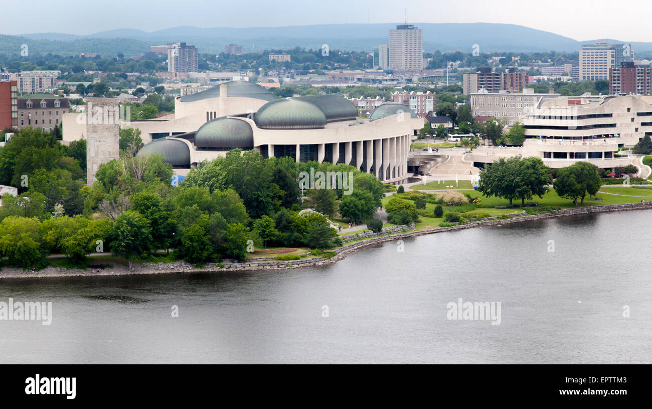 Museum an der Uferpromenade, Canadian Museum Of History, Gatineau, Quebec, Kanada Stockfoto