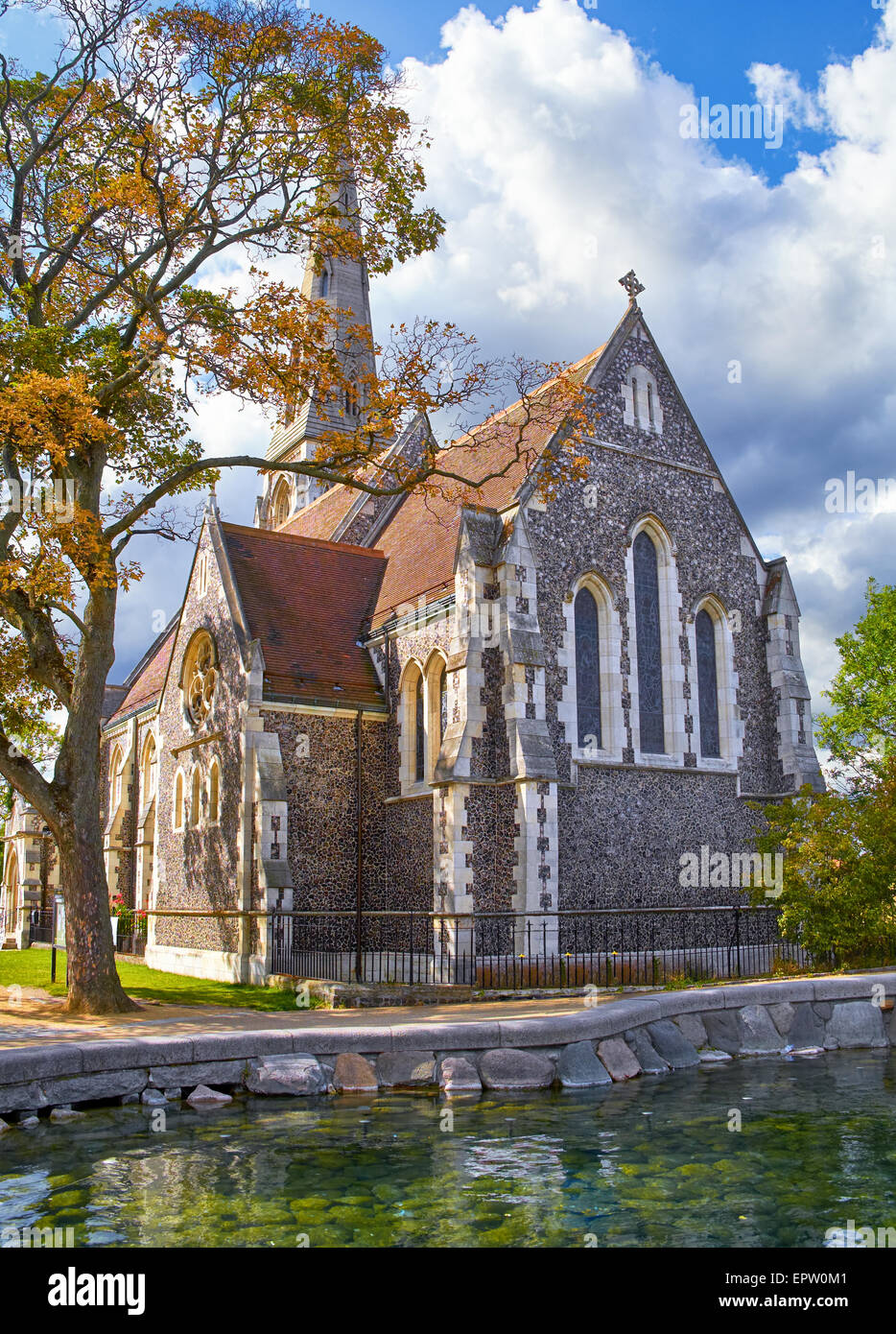 St. Alban-Kirche vor Ort ist oft einfach als die englische Kirche, die anglikanische Kirche in Kopenhagen, Dänemark. Stockfoto