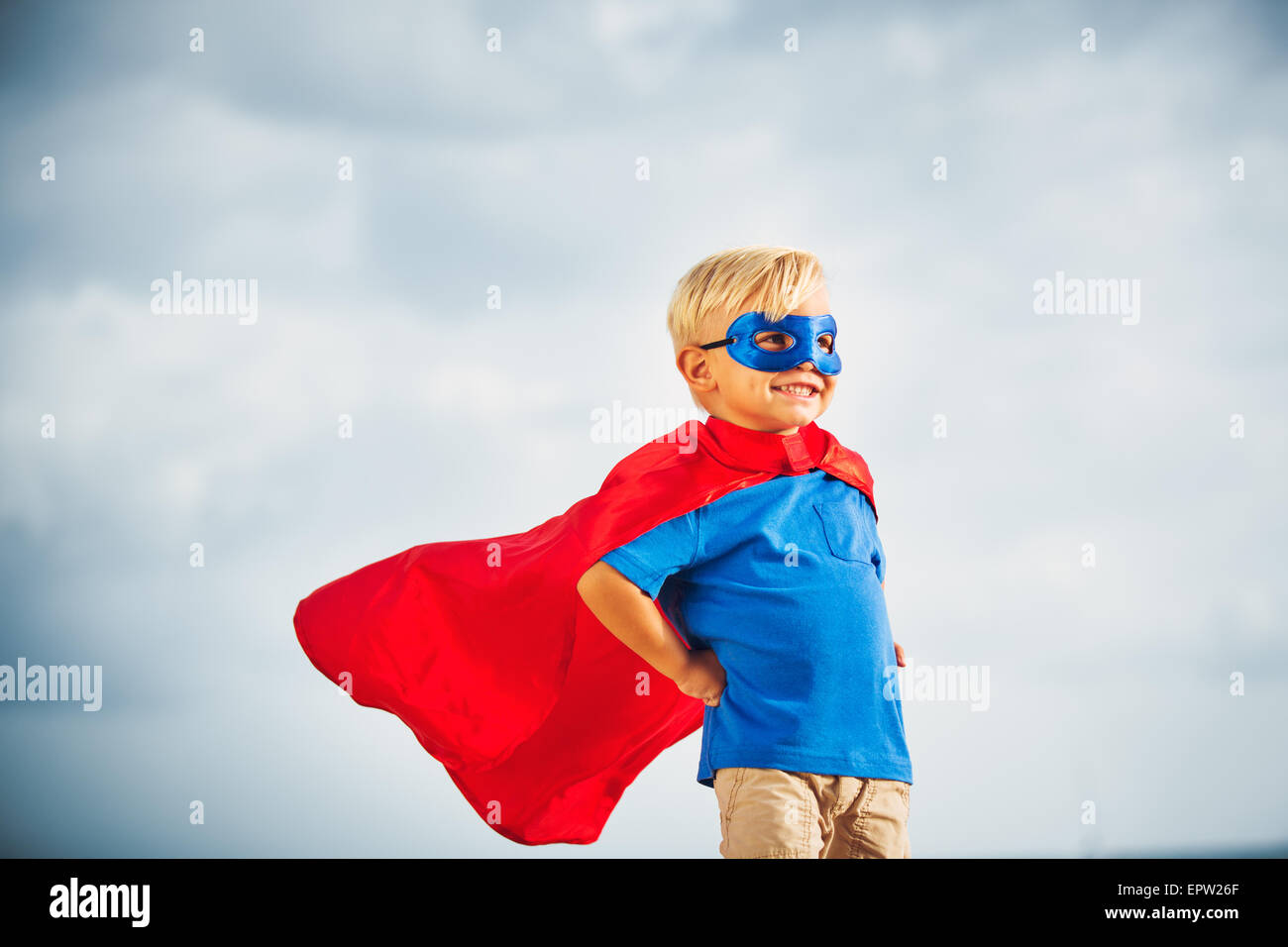 Super Hero Kid Stockfoto