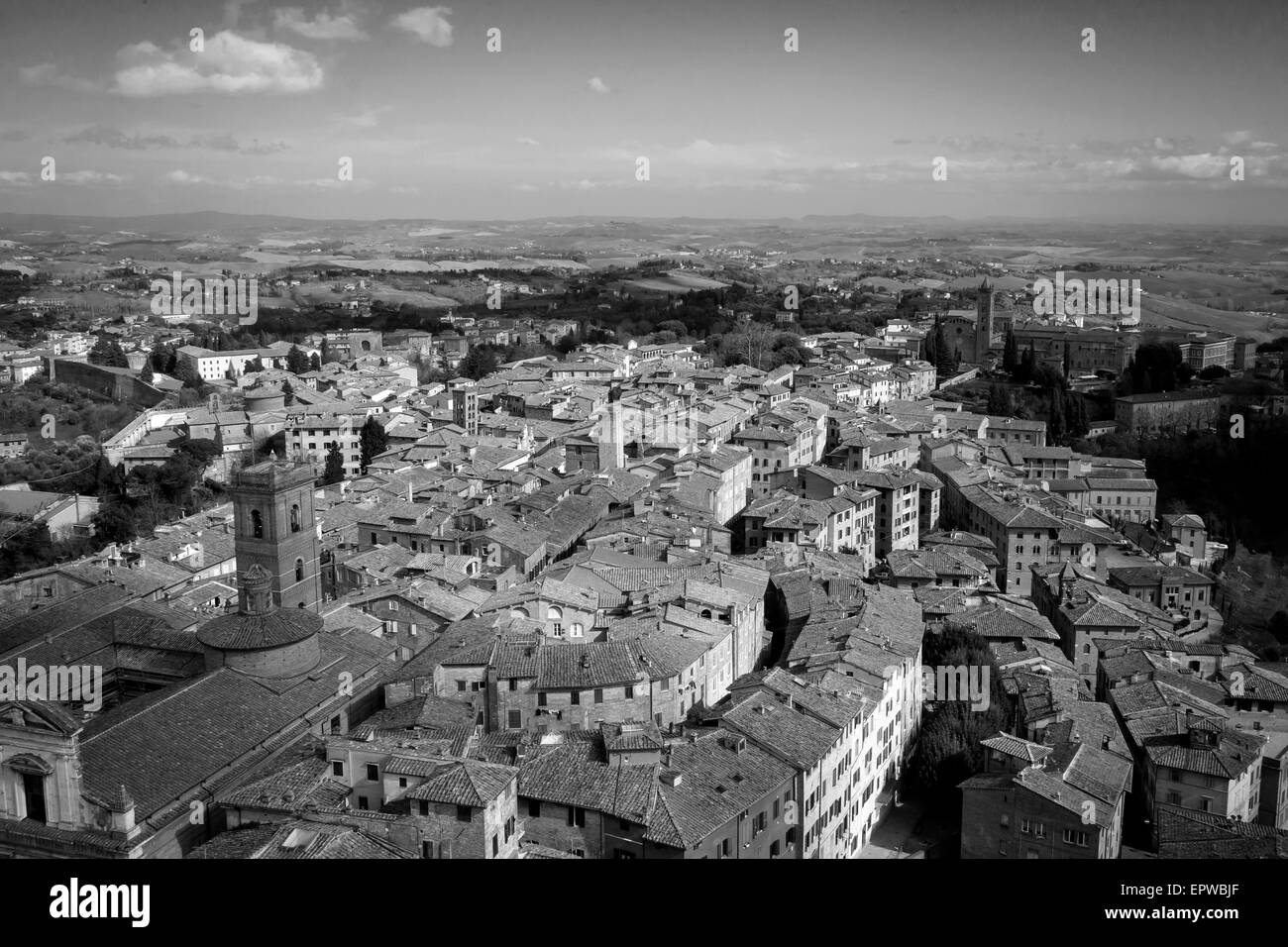 Panorama Blick auf Siena, Toskana, Italien Stockfoto
