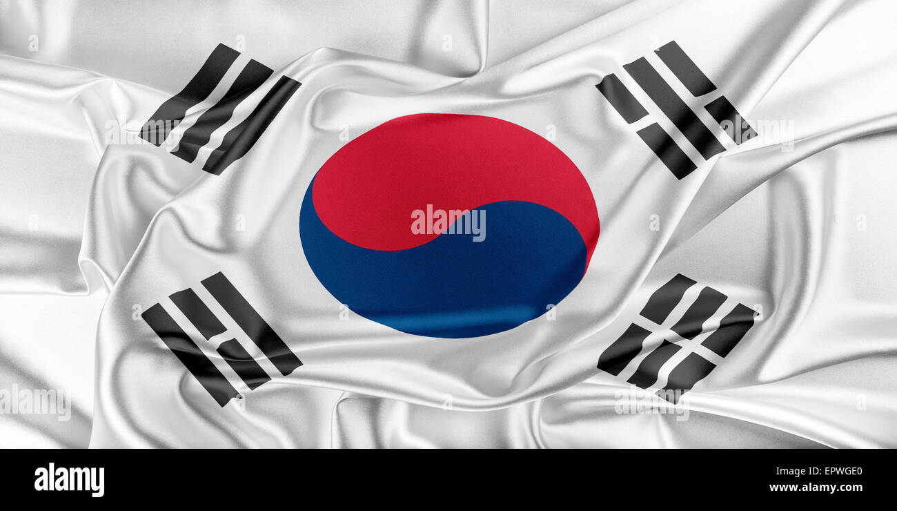 Flagge von Südkorea Stockfoto