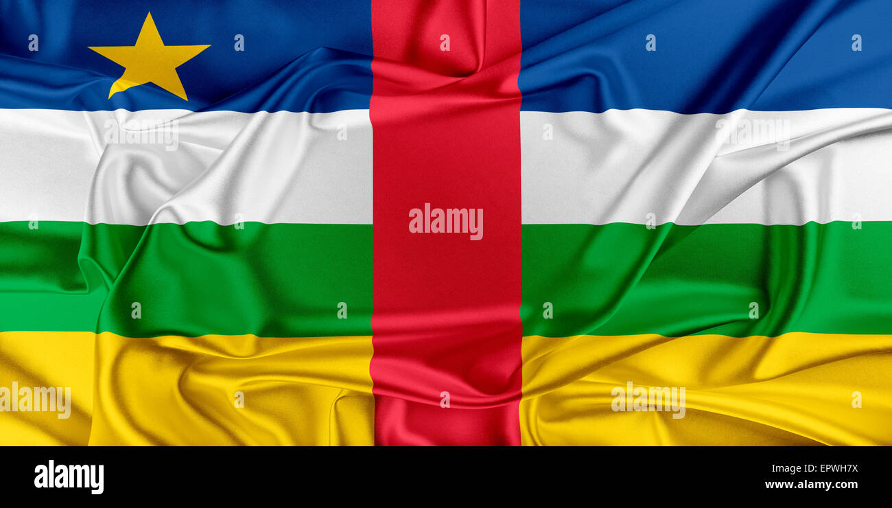Flagge der Zentralafrikanischen Republik Stockfoto