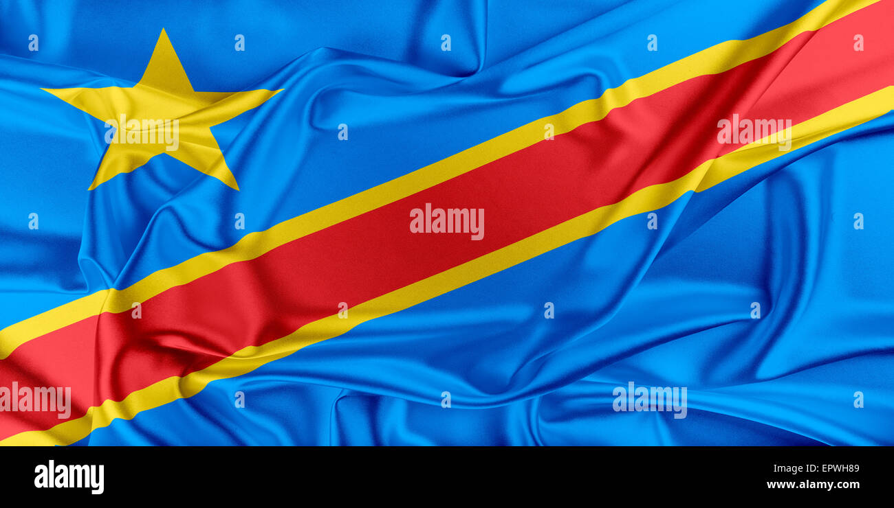 Flagge der Demokratischen Republik Kongo Stockfoto