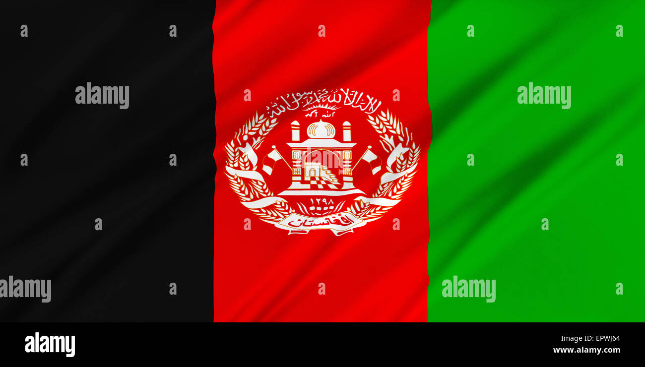 Flagge von Afghanistan Stockfoto