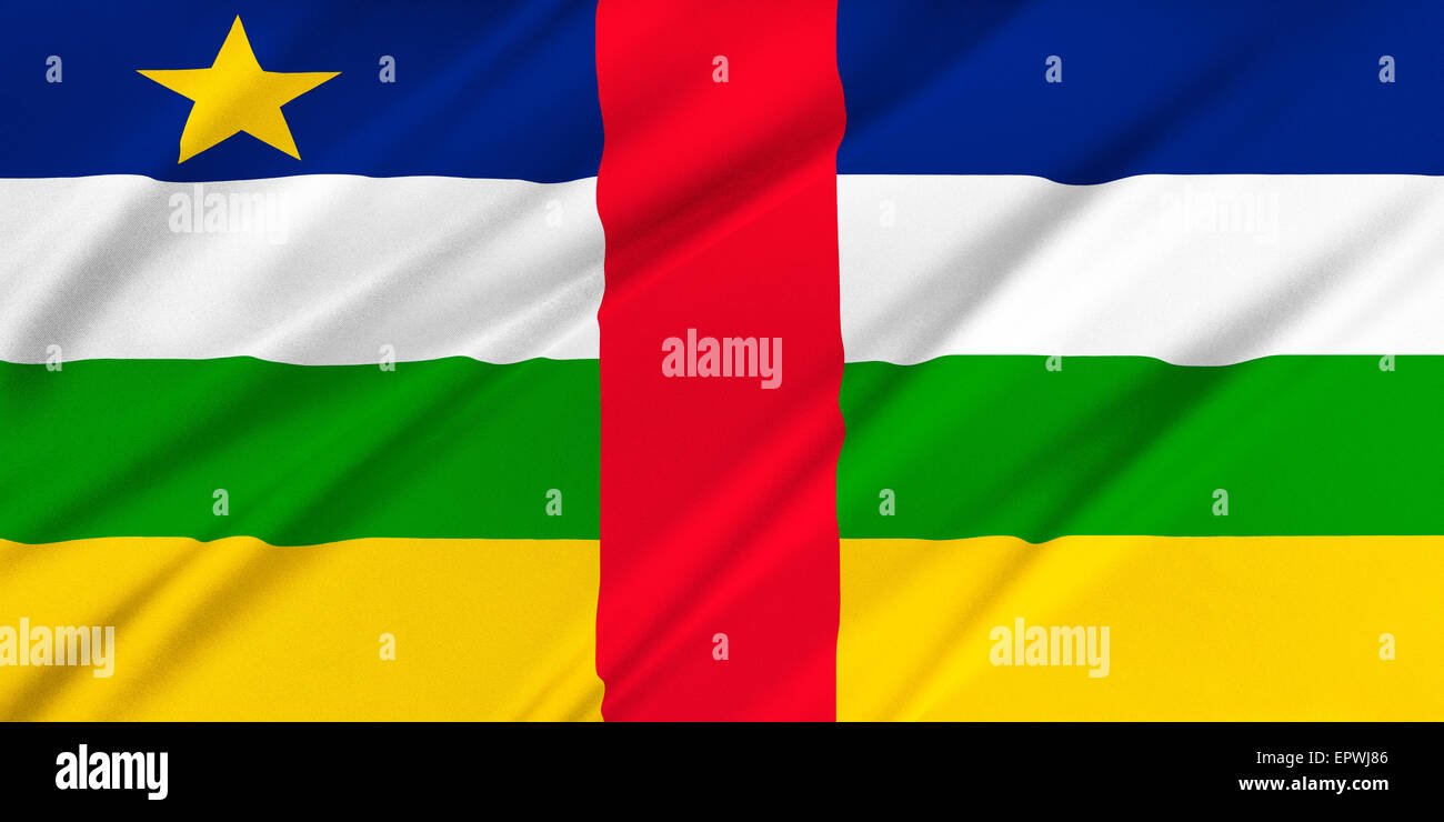 Flagge der Zentralafrikanischen Republik Stockfoto