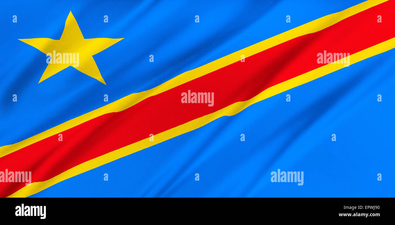 Flagge der Demokratischen Republik Kongo Stockfoto