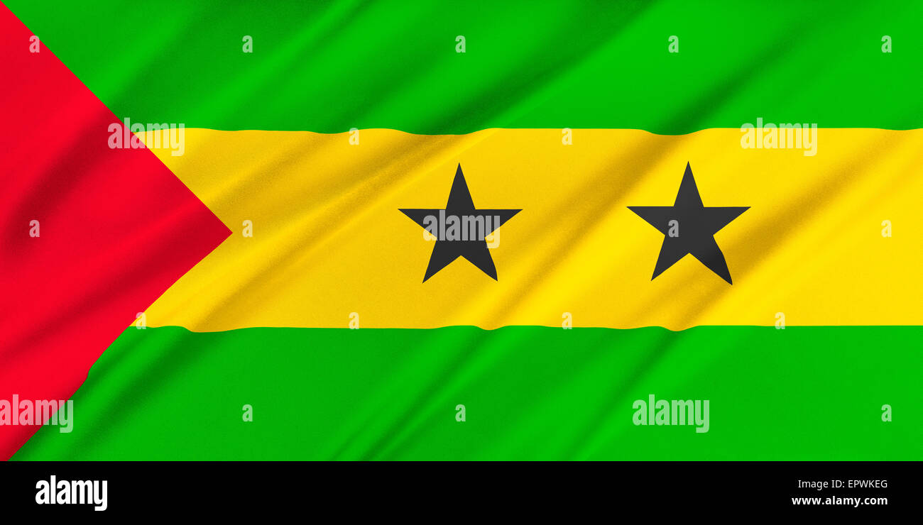 Flagge von São Tomé und Príncipe Stockfoto