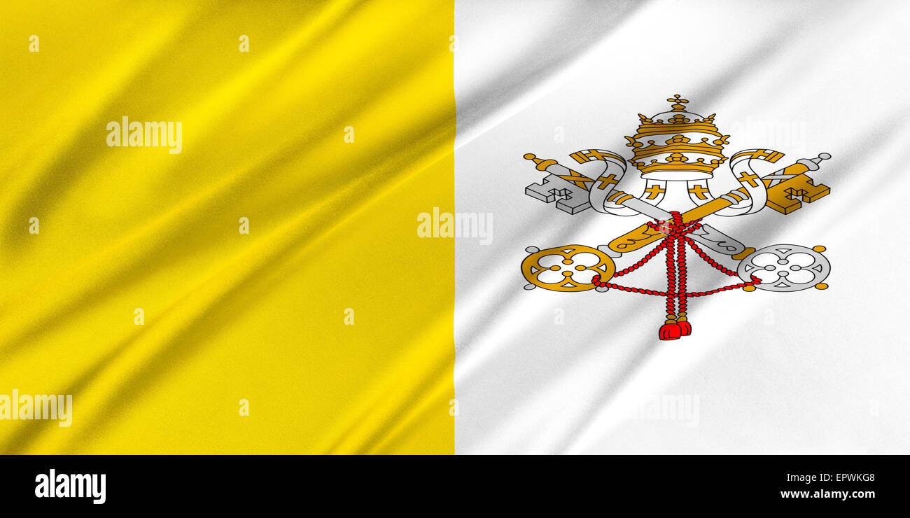 Flagge des Vatikan Stockfoto