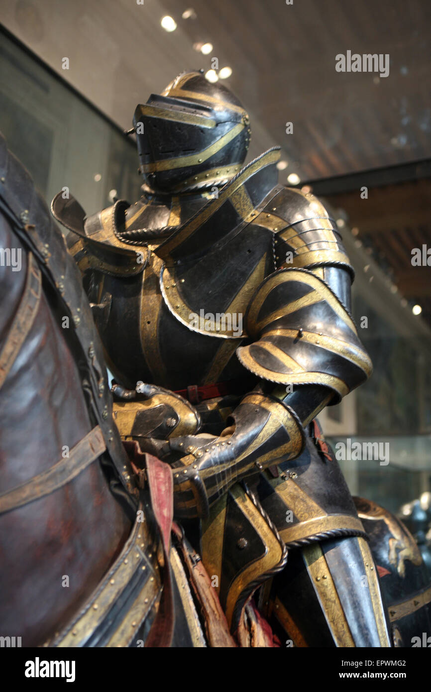 Rüstung für Otto Heinrich und der Pferd-Barde gemacht Stockfoto