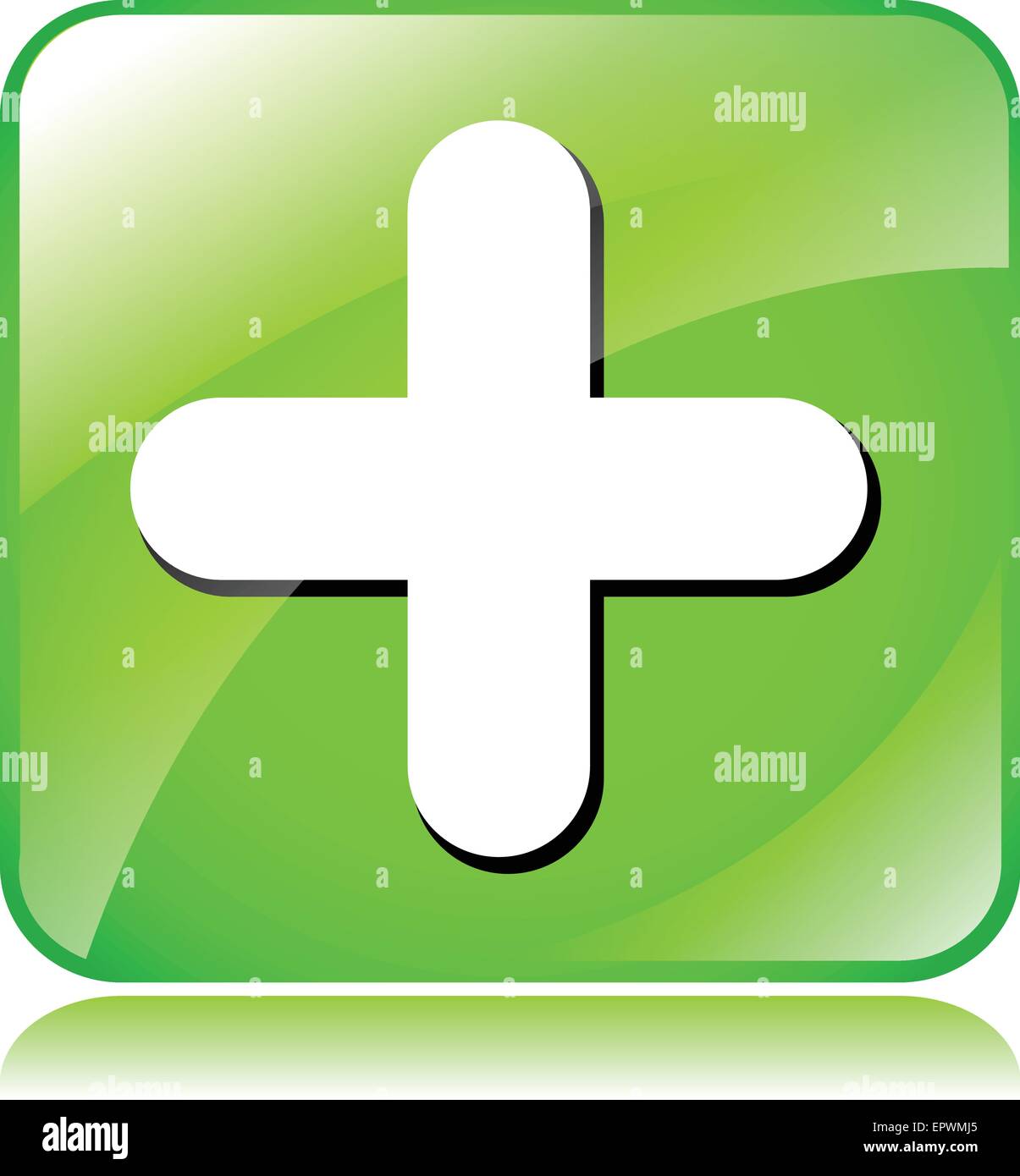 Illustration der grüne plus -Symbol auf weißem Hintergrund Stock Vektor