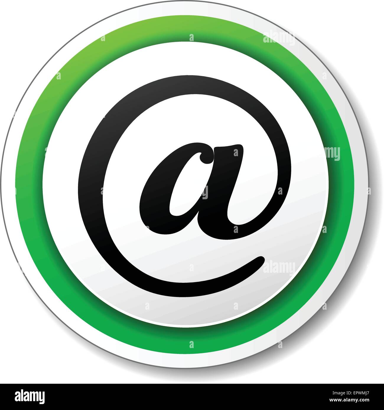 Darstellung der e-Mail-Symbol mit grünem ring Stock Vektor