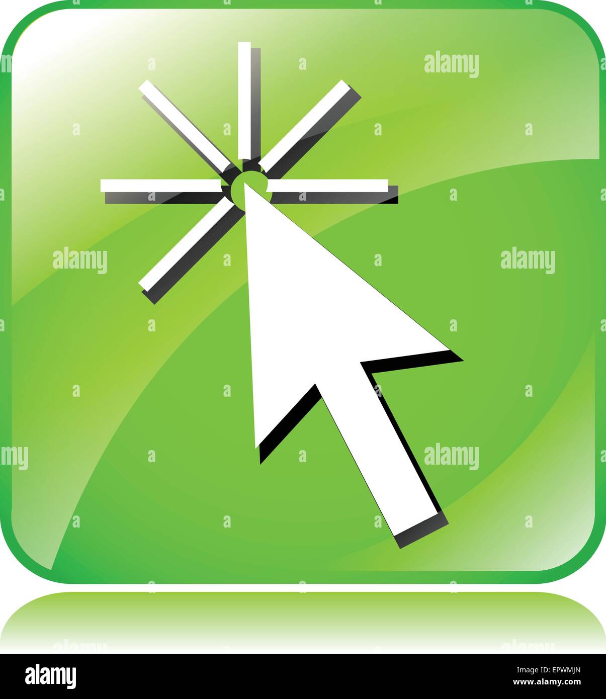 Illustration der grünen Cursor-Symbol auf weißem Hintergrund Stock Vektor