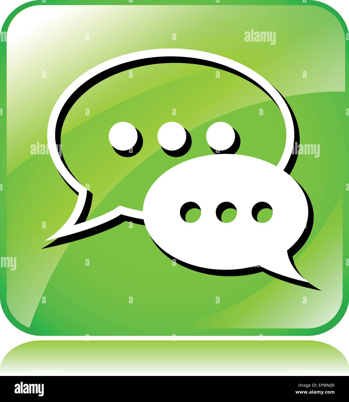 Illustration der grünen live-Chat-Symbol auf weißem Hintergrund Stock Vektor