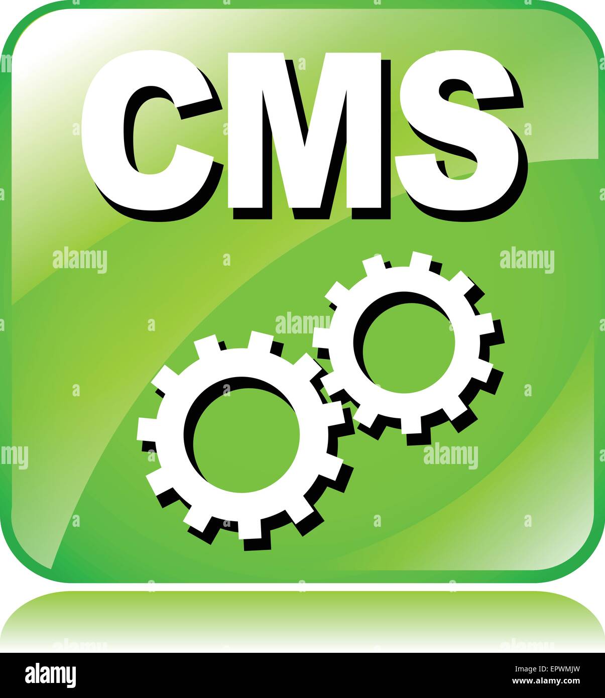 Illustration der grünen Cms Symbol auf weißem Hintergrund Stock Vektor