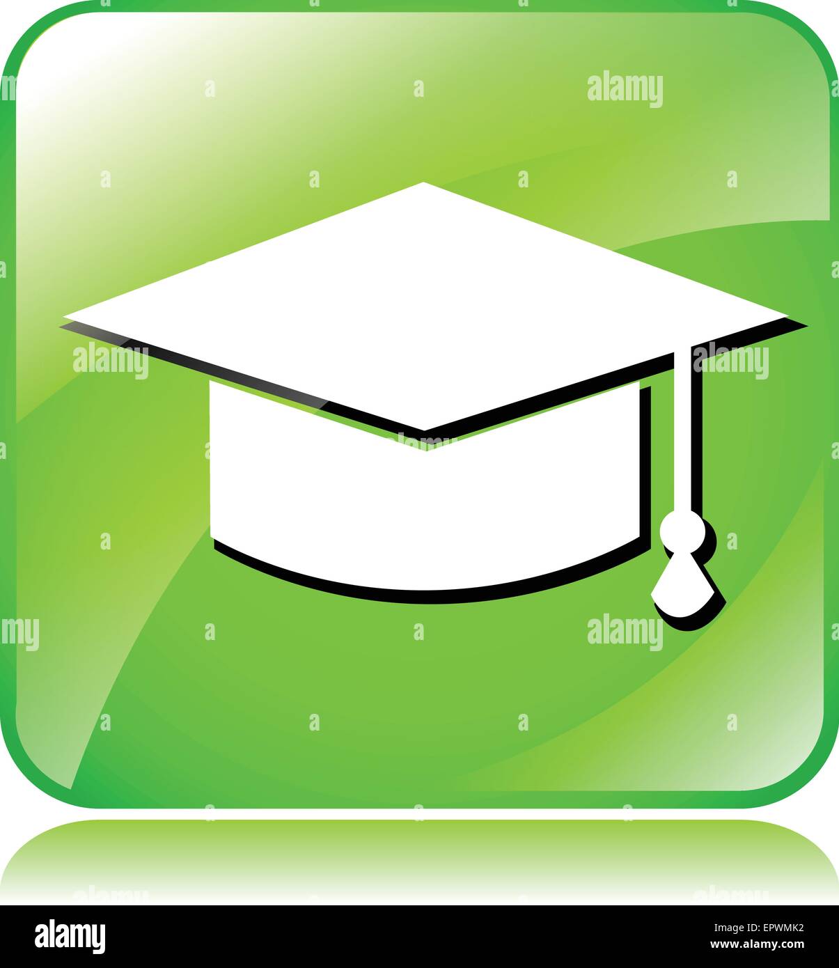 Illustration der grüne Bildung Symbol auf weißem Hintergrund Stock Vektor