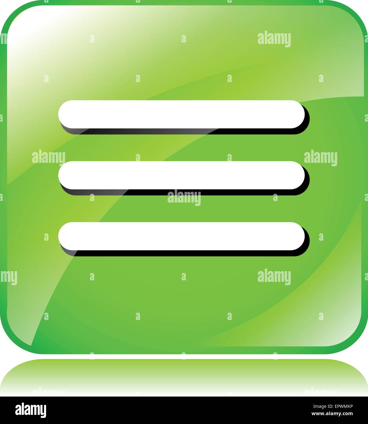 Illustration der grünen Website-Menü-Symbol auf weißem Hintergrund Stock Vektor