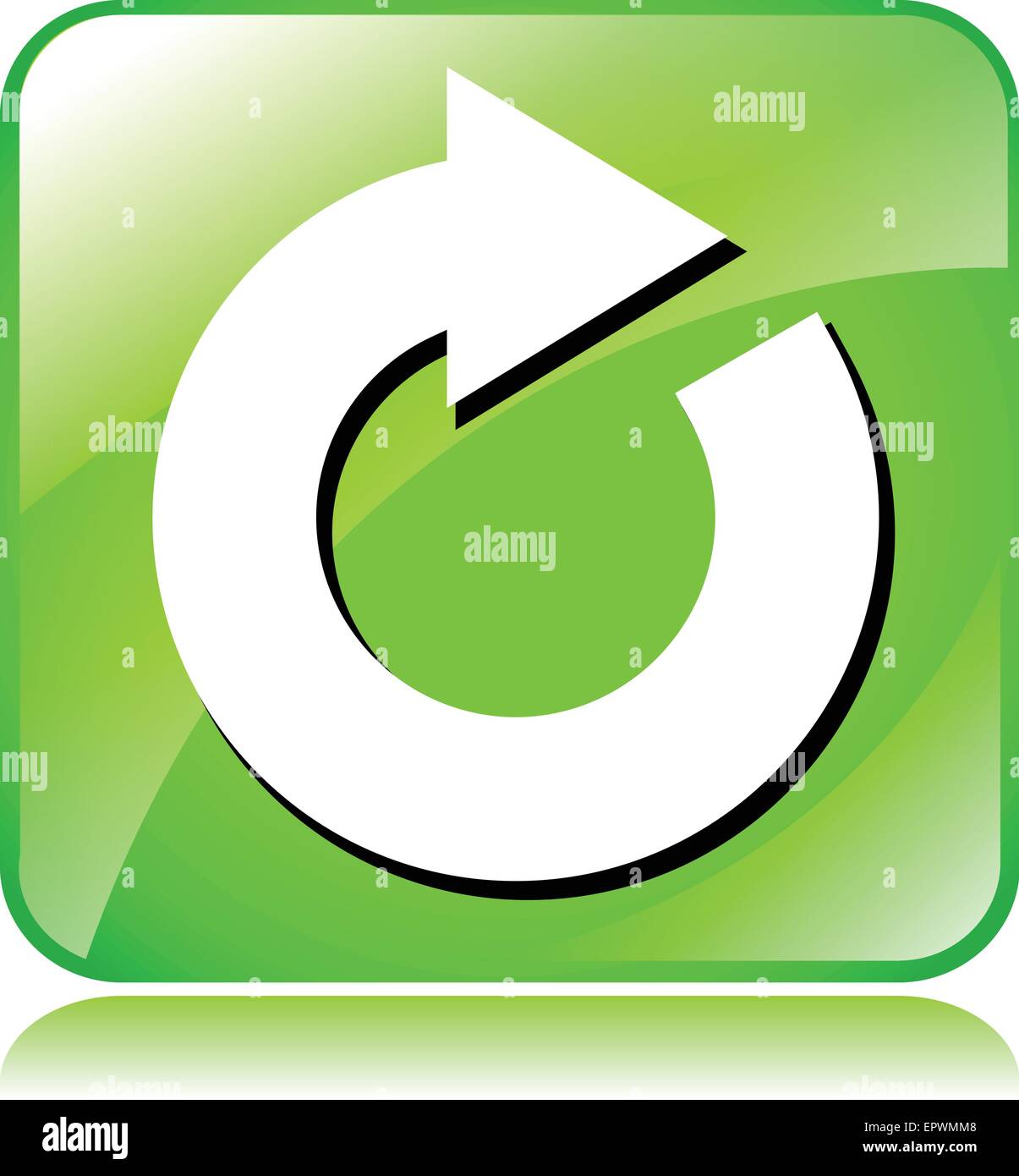 Abbildung der grünen laden Symbol auf weißem Hintergrund Stock Vektor