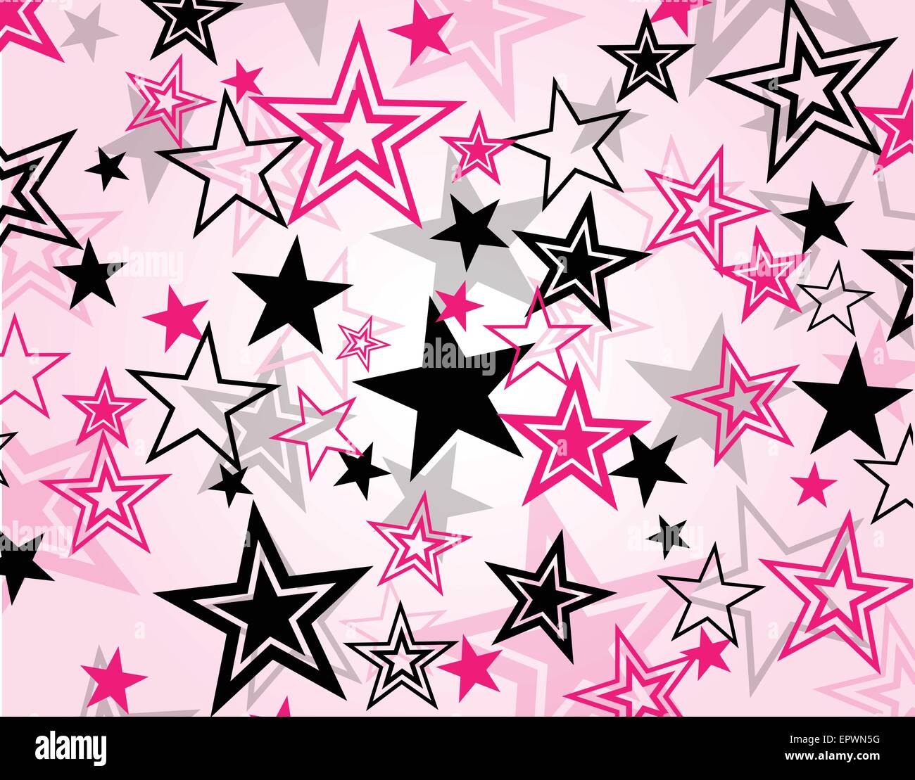 Abbildung der abstrakten Hintergrund mit schwarz und pink stars Stock Vektor