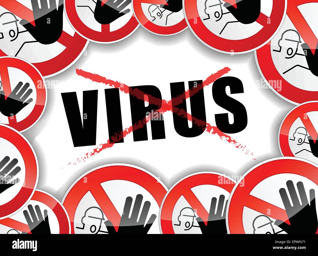 Illustration des Stop-Virus Probleme abstraktes Konzept Stock Vektor