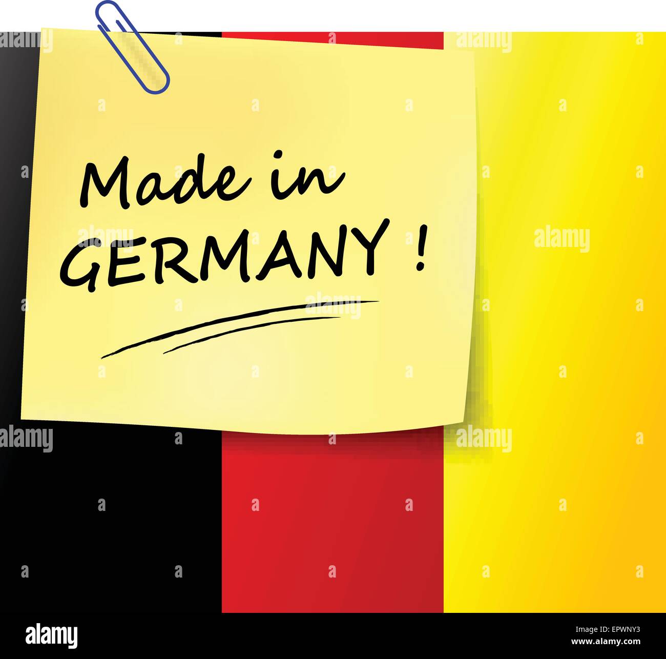 Außenillustration hergestellt in Deutschland Papier Zeichen Stock Vektor