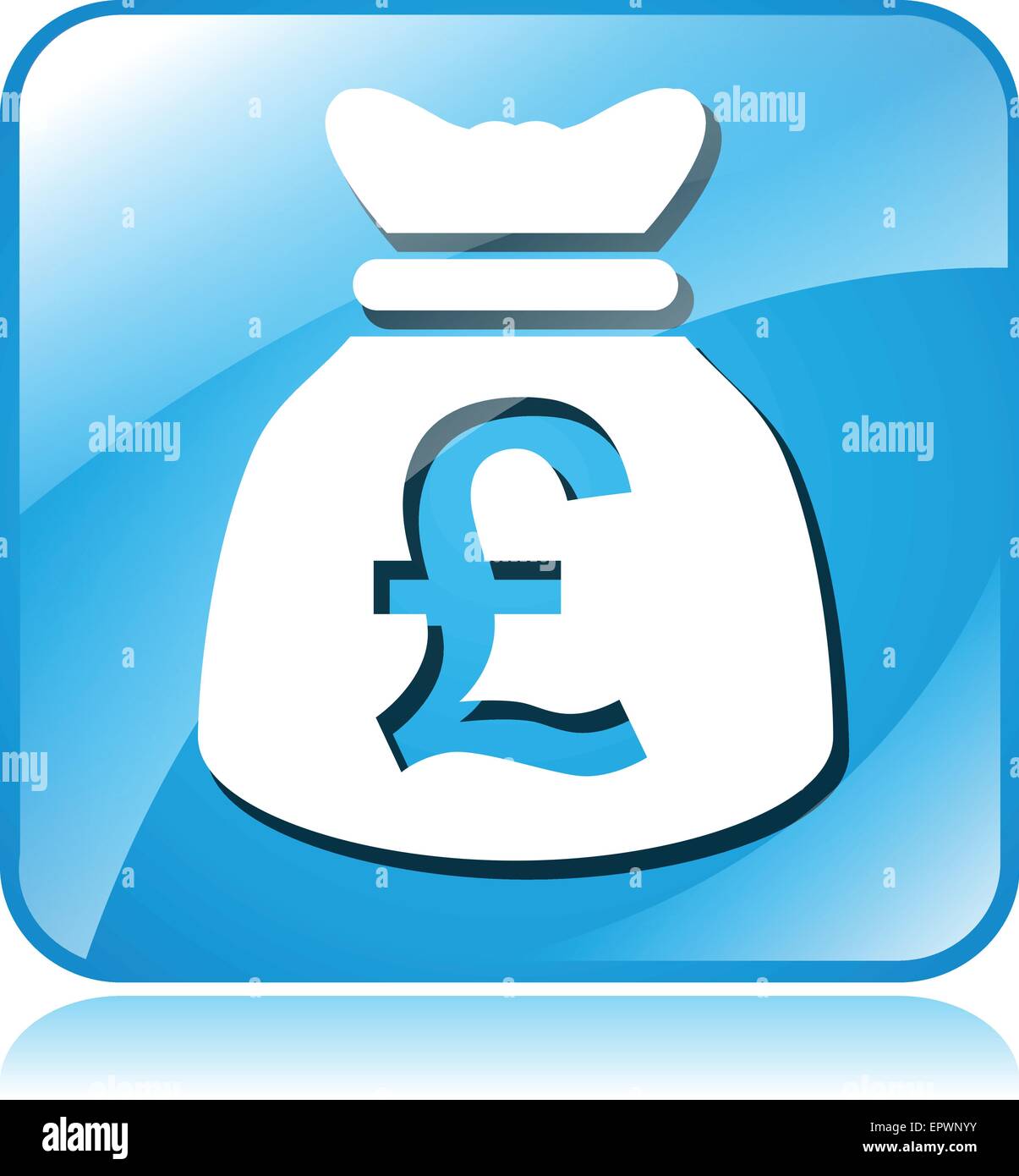 Illustration des Pfund Sterling blauen Quadrat auf weißem Hintergrund Stock Vektor