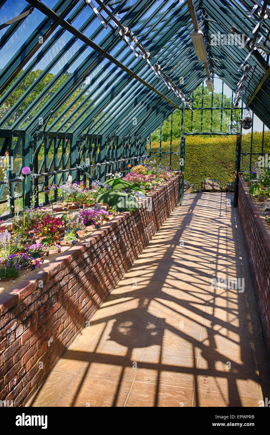 RHS Wisley Gärten Alpine House in voller Blüte. Surrey, UK. HDR Stockfoto