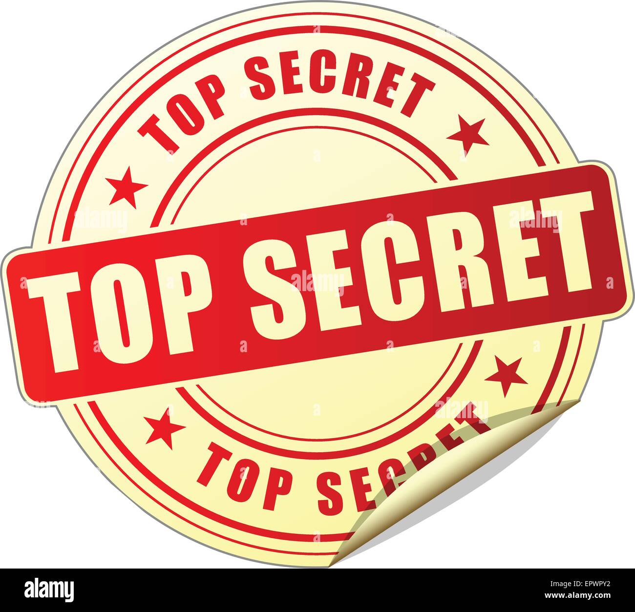 Abbildung von Top secret-Label Design rot-Ikone Stock Vektor