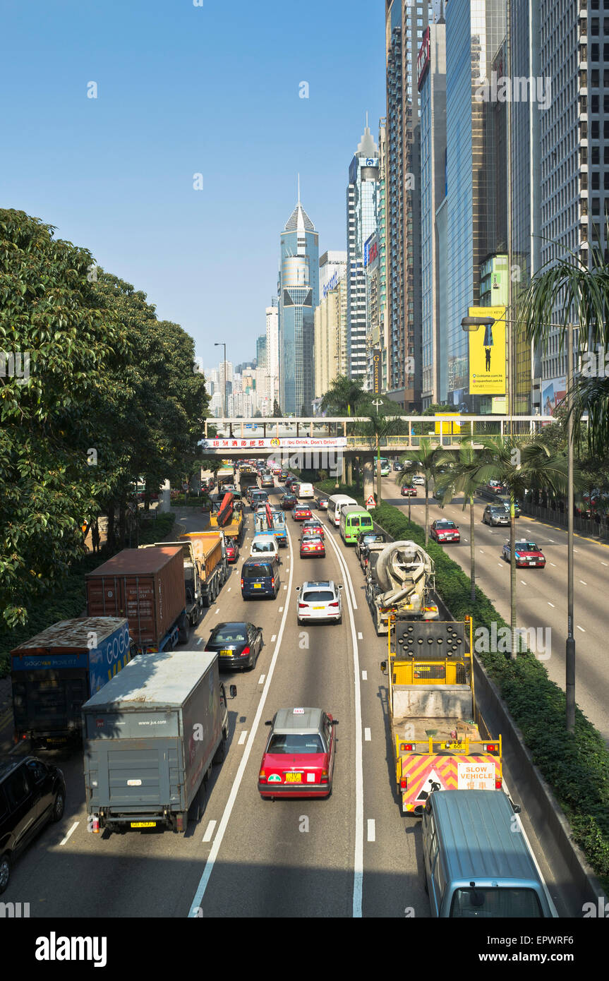 dh Gloucester Road CAUSEWAY BAY HONG KONG Traffic Hong Kong Straßen Stockfoto